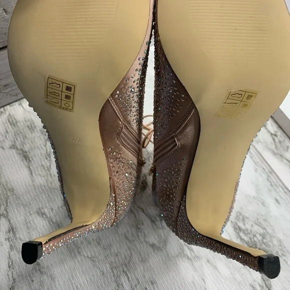 Shakira By Lady Couture High Heel Open Toe Rhinest